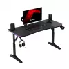 Adjustable-height gaming desk huzaro Hero 3.6 RGB Black — 1400×600 mm, height 560–790 mm, RGB lighting, H-legs