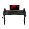 Adjustable-height gaming desk huzaro Hero 3.6 RGB Black — 1400×600 mm, height 560–790 mm, RGB lighting, H-legs