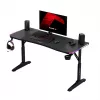 Adjustable-height gaming desk huzaro Hero 3.6 RGB Black — 1400×600 mm, height 560–790 mm, RGB lighting, H-legs