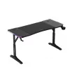 Adjustable-height gaming desk huzaro Hero 3.6 RGB Black — 1400×600 mm, height 560–790 mm, RGB lighting, H-legs