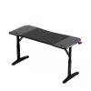 Adjustable-height gaming desk huzaro Hero 3.6 RGB Black — 1400×600 mm, height 560–790 mm, RGB lighting, H-legs