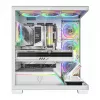 PC case MODECOM VOLCANO STELLAR PLUS ARGB MIDI 8F WHITE — mid-tower, ATX, tempered glass, ARGB lighting, 8 fans, GPU up to 42 cm