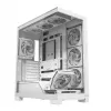 PC case MODECOM VOLCANO STELLAR PLUS ARGB MIDI 8F WHITE — mid-tower, ATX, tempered glass, ARGB lighting, 8 fans, GPU up to 42 cm