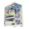 PC case MODECOM VOLCANO STELLAR PLUS ARGB MIDI 8F WHITE — mid-tower, ATX, tempered glass, ARGB lighting, 8 fans, GPU up to 42 cm