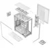 PC case MODECOM VOLCANO STELLAR PLUS ARGB MIDI 8F WHITE — mid-tower, ATX, tempered glass, ARGB lighting, 8 fans, GPU up to 42 cm