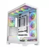 PC case MODECOM VOLCANO STELLAR PLUS ARGB MIDI 8F WHITE — mid-tower, ATX, tempered glass, ARGB lighting, 8 fans, GPU up to 42 cm