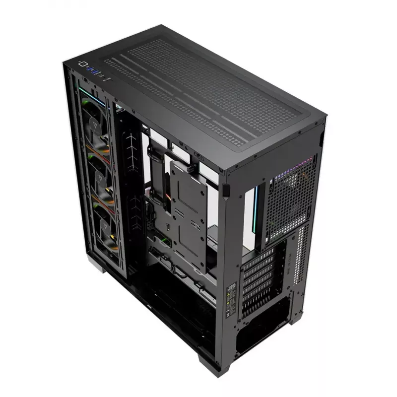PC mid-tower case MODECOM VOLCANO STELLAR PLUS ARGB MIDI, 5 front fans, tempered glass, USB-C