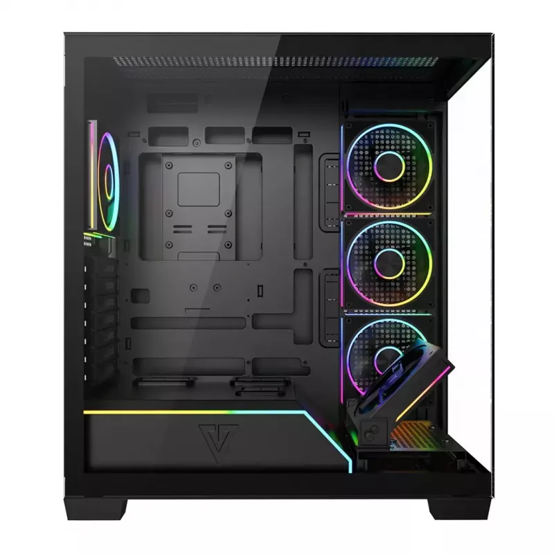 PC mid-tower case MODECOM VOLCANO STELLAR PLUS ARGB MIDI, 5 front fans, tempered glass, USB-C