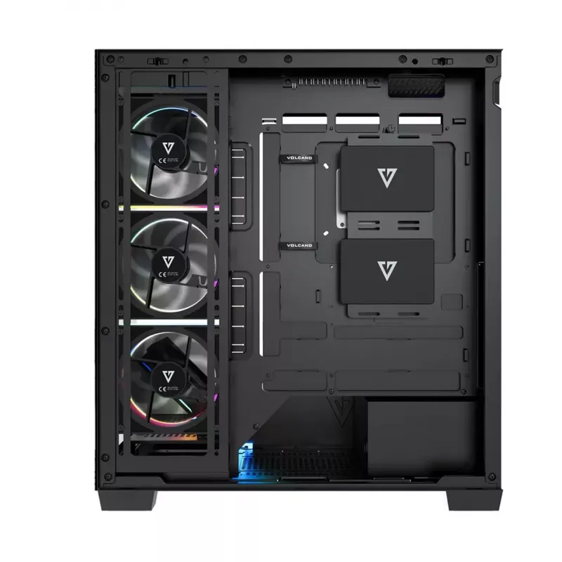 PC mid-tower case MODECOM VOLCANO STELLAR PLUS ARGB MIDI, 5 front fans, tempered glass, USB-C