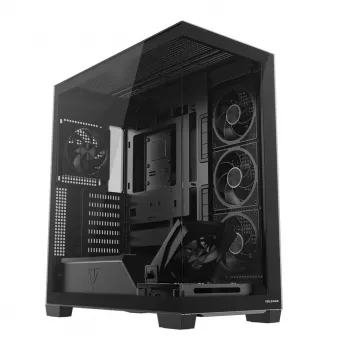 PC mid-tower case MODECOM VOLCANO STELLAR PLUS ARGB MIDI, 5 front fans, tempered glass, USB-C