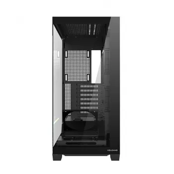 PC case MODECOM VOLCANO STELLAR PLUS MIDI BLACK — mid-tower ATX, tempered glass, USB-C, supports up to 420 mm GPU
