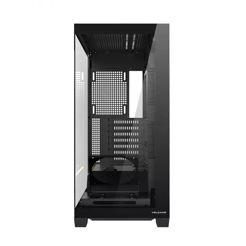 PC case MODECOM VOLCANO STELLAR PLUS MIDI BLACK — mid-tower ATX, tempered glass, USB-C, supports up to 420 mm GPU