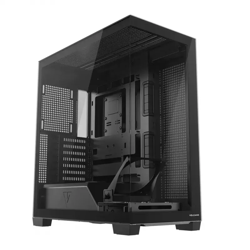 PC case MODECOM VOLCANO STELLAR PLUS MIDI BLACK — mid-tower ATX, tempered glass, USB-C, supports up to 420 mm GPU