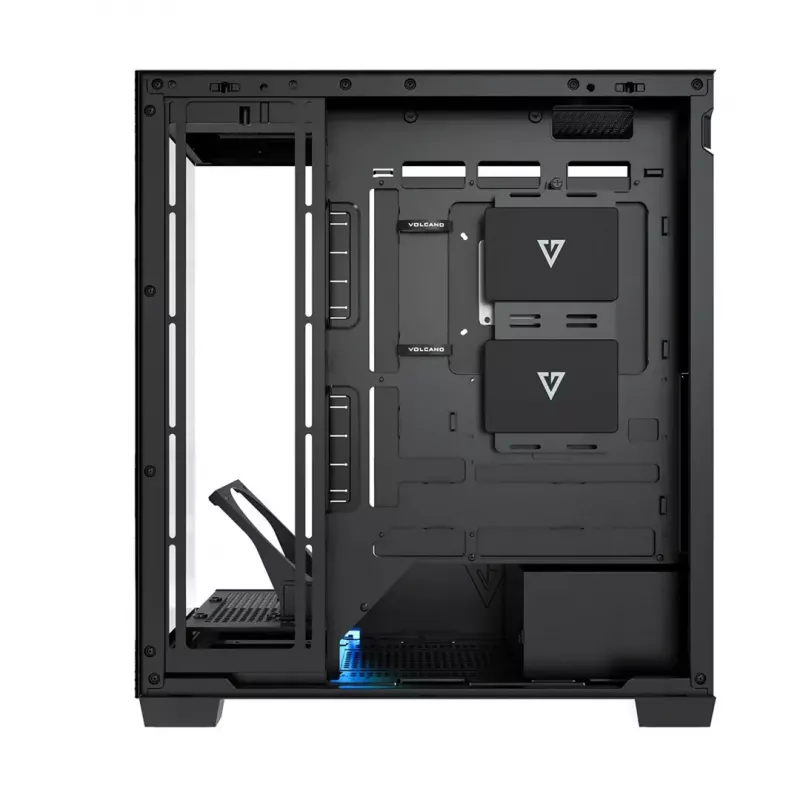 PC case MODECOM VOLCANO STELLAR PLUS MIDI BLACK — mid-tower ATX, tempered glass, USB-C, supports up to 420 mm GPU