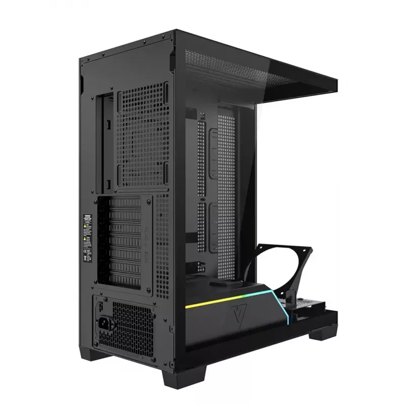 PC case MODECOM VOLCANO STELLAR PLUS MIDI BLACK — mid-tower ATX, tempered glass, USB-C, supports up to 420 mm GPU