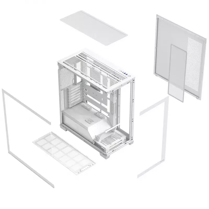 PC case MODECOM VOLCANO STELLAR PLUS MIDI WHITE — Midi Tower, microATX, tempered glass, USB-C, supports GPU 420 mm