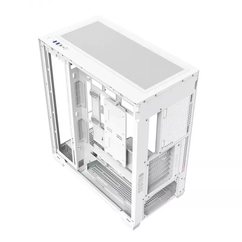 PC case MODECOM VOLCANO STELLAR PLUS MIDI WHITE — Midi Tower, microATX, tempered glass, USB-C, supports GPU 420 mm