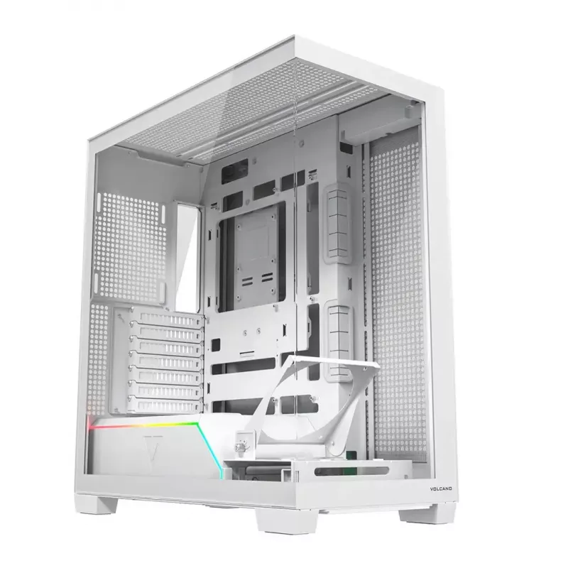 PC case MODECOM VOLCANO STELLAR PLUS MIDI WHITE — Midi Tower, microATX, tempered glass, USB-C, supports GPU 420 mm