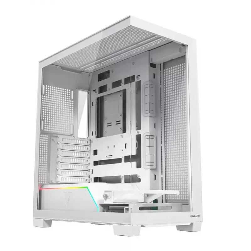 PC case MODECOM VOLCANO STELLAR PLUS MIDI WHITE — Midi Tower, microATX, tempered glass, USB-C, supports GPU 420 mm