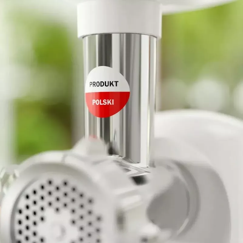 Meat Grinder SMAPP model 490.81 WHITE - 2200 W, 1 speed, 2.7 kg/min, 3 strainers, white, shredding attachment