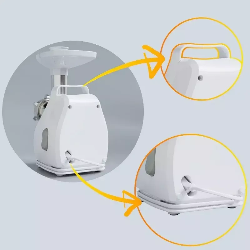 Meat Grinder SMAPP model 490.81 WHITE - 2200 W, 1 speed, 2.7 kg/min, 3 strainers, white, shredding attachment