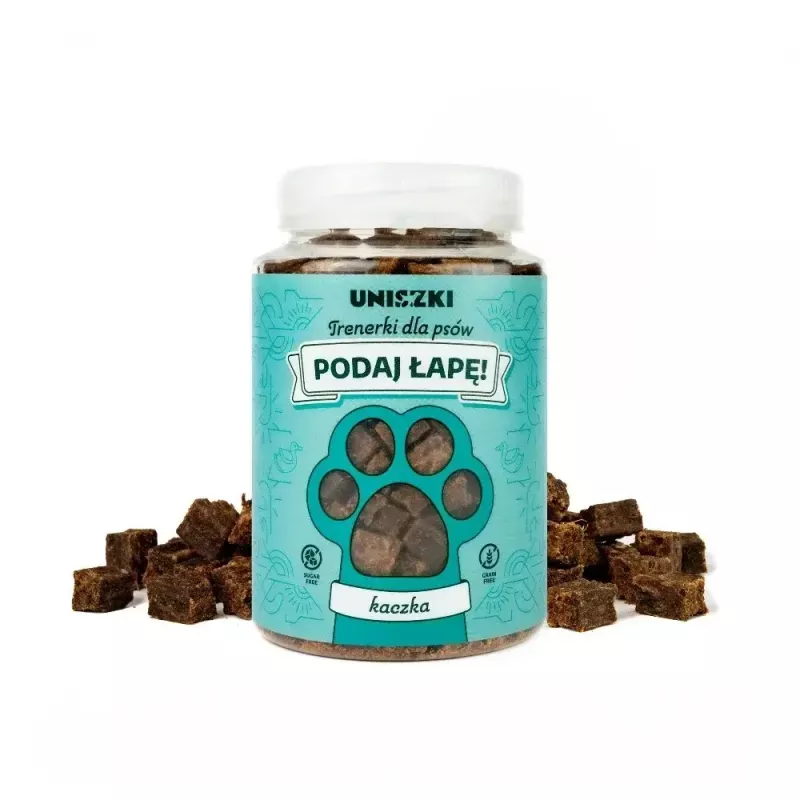 Wet training treats UNISZKI Trenerki kaczka 210 g — duck-flavored dog training snacks