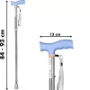Folding mobility cane ActionMed LI101AM — silver, ergonomic grip, hand strap, slip-resistant, pitch control