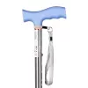 Folding mobility cane ActionMed LI101AM — silver, ergonomic grip, hand strap, slip-resistant, pitch control