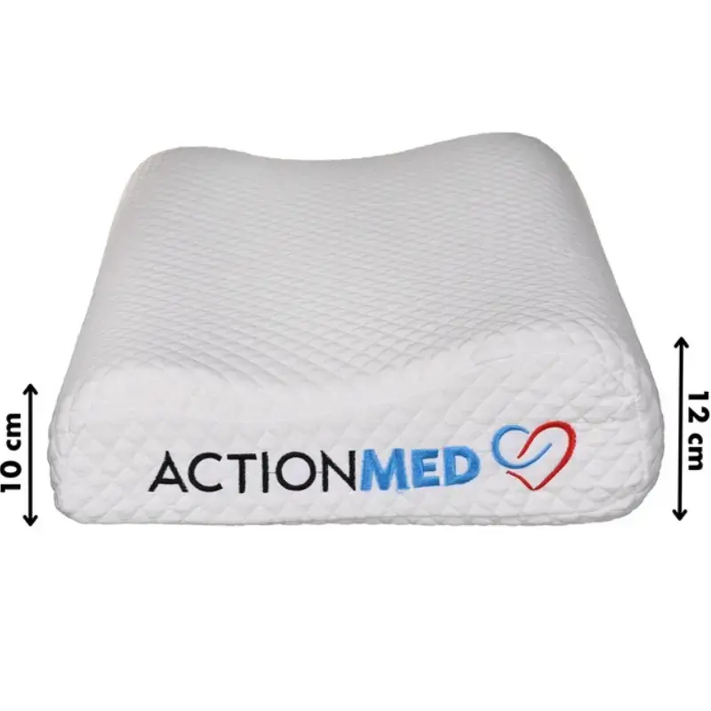 Orthopedic cervical pillow ActionMed CERVICAL MED PILLOW PO100AM — foam filler, 550×360×120 mm, washable cover, white
