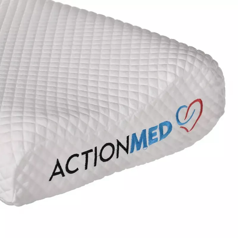 Orthopedic cervical pillow ActionMed CERVICAL MED PILLOW PO100AM — foam filler, 550×360×120 mm, washable cover, white