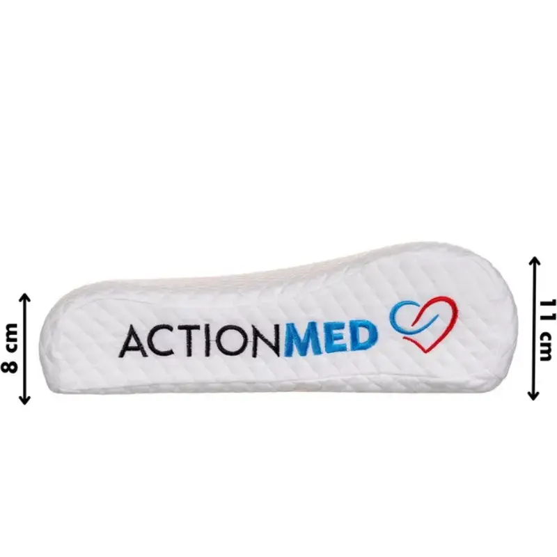 Orthopedic pillow ActionMed PO200AM — anatomical foam pillow for head and neck, 590×350 mm, max height 11 cm, washable cover