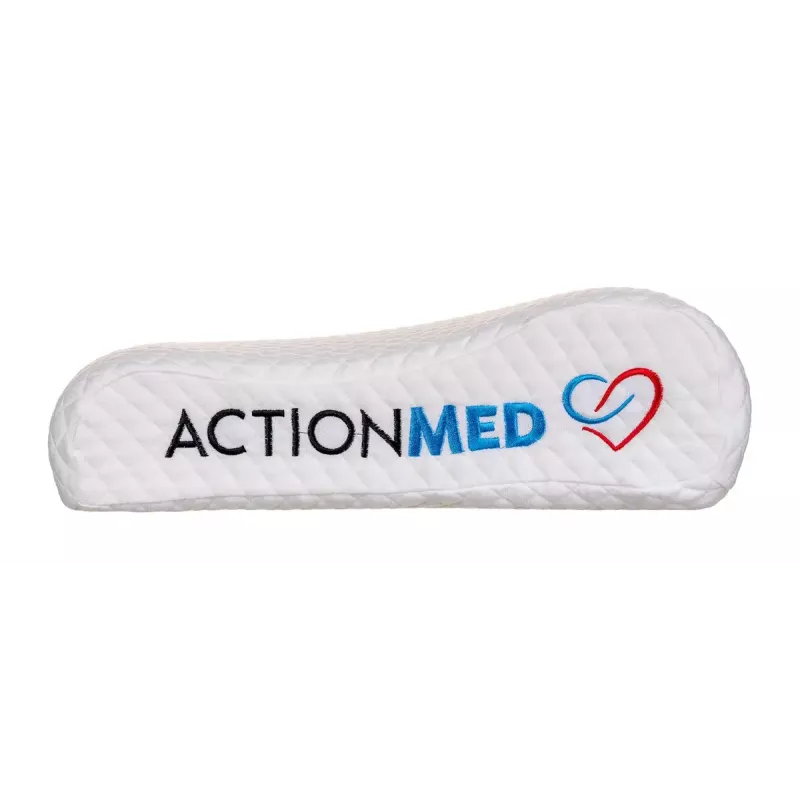 Orthopedic pillow ActionMed PO200AM — anatomical foam pillow for head and neck, 590×350 mm, max height 11 cm, washable cover