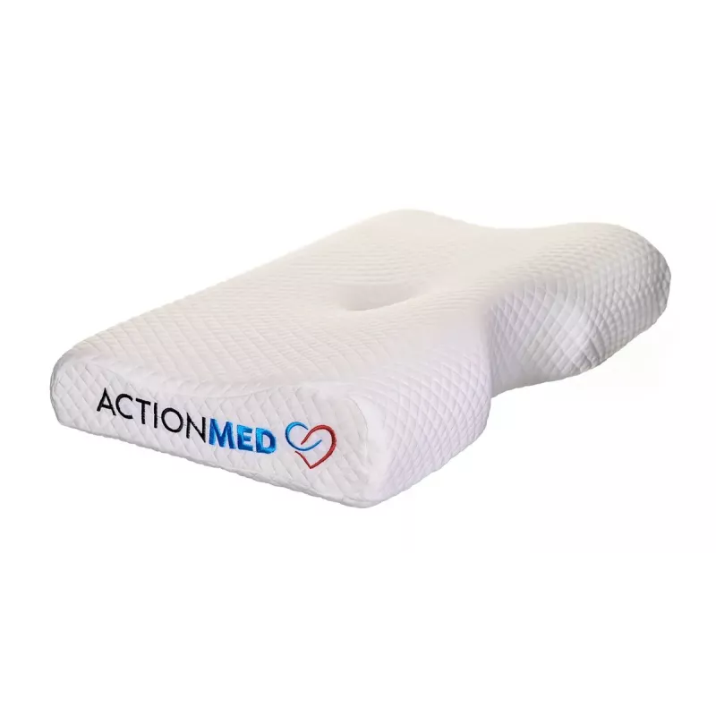 Orthopedic pillow ActionMed PO200AM — anatomical foam pillow for head and neck, 590×350 mm, max height 11 cm, washable cover