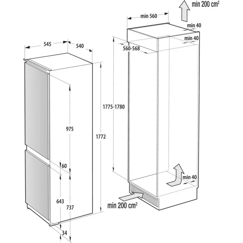 Gorenje NRKI517E41 Built-in 252 L White
