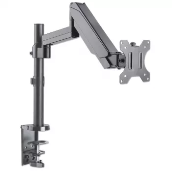 Manhattan Desk Mount for TV & Monitors (Full Motion Gas Spring), For screens 13 inch to 27 inch, Clamp or Grommet Assembly, VESA compatibility: 75x75mm and 100x100mm - check the dimensions of the four mounting holes on back of screen to ensure it fits, Max 8kg, Bracket