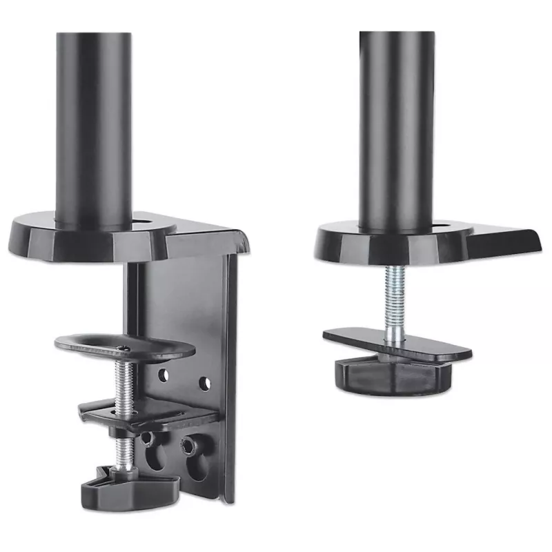 Manhattan Desk Mount for TV & Monitors (Full Motion Gas Spring), For screens 13 inch to 27 inch, Clamp or Grommet Assembly, VESA compatibility: 75x75mm and 100x100mm - check the dimensions of the four mounting holes on back of screen to ensure it fits, Max 8kg, Bracket