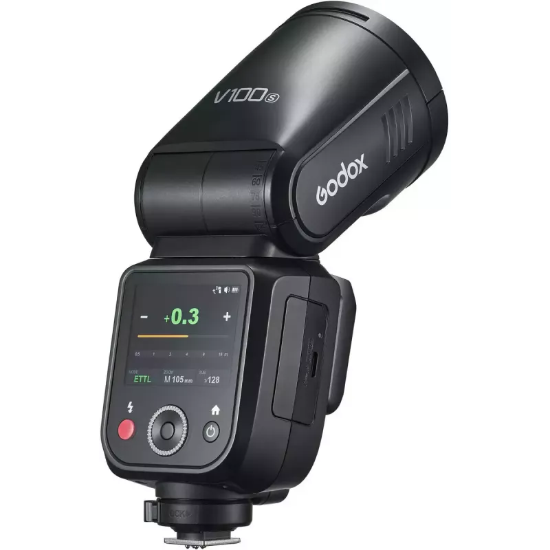 Flash Godox V100 for Sony — portable 100 Ws camera flash, built-in rechargeable battery