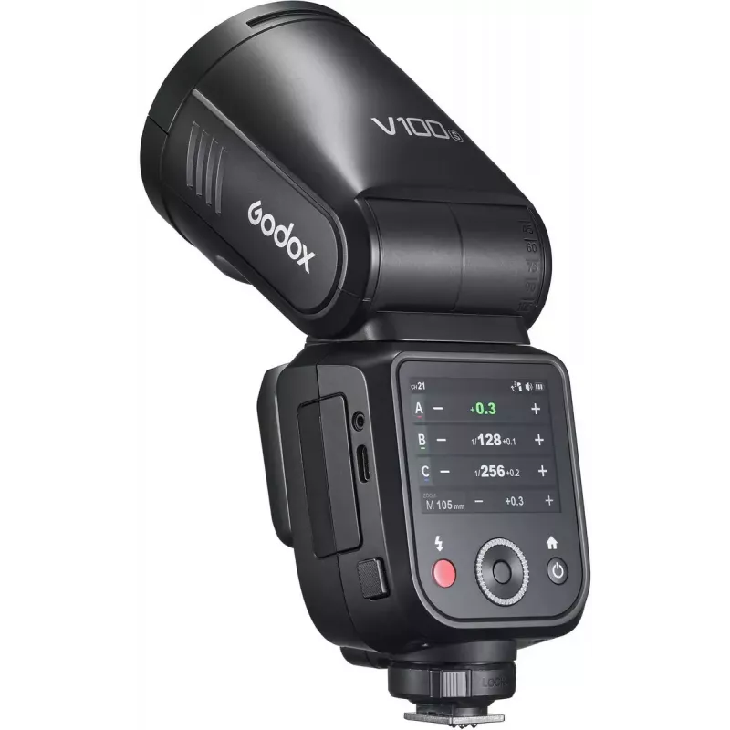 Flash Godox V100 for Sony — portable 100 Ws camera flash, built-in rechargeable battery
