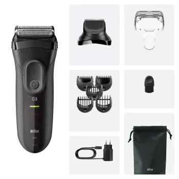 Braun 3000BT Battery Trimmer 5 7 mm Wet & Dry Black Grey