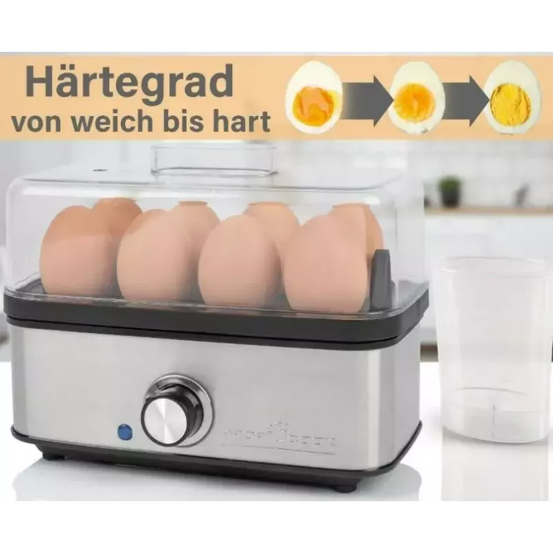Electric egg cooker ProfiCook 501275 — stainless steel, 7‑egg capacity, omelette/poaching insert