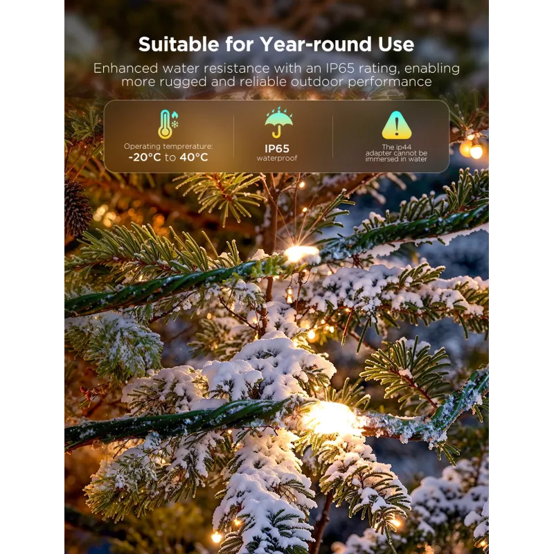 Smart string lights Govee 2S 20 m, Wi‑Fi/Bluetooth, green, 20m length, 2.5m power cable, 6 mm width