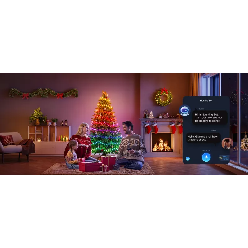 Smart string lights Govee 2S 20 m, Wi‑Fi/Bluetooth, green, 20m length, 2.5m power cable, 6 mm width