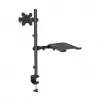 Manhattan Desk Mount for Monitors & Laptop Combo (Full Motion), For screens: 10-27 inch, Laptop up to 17 inch, Clamp Assembly, VESA compatibility: 75x75 and 100x100mm - check the dimensions of the four mounting holes on back of screen to ensure it fits, Max 8kg, Bracket