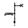 Manhattan Desk Mount for Monitors & Laptop Combo (Full Motion), For screens: 10-27 inch, Laptop up to 17 inch, Clamp Assembly, VESA compatibility: 75x75 and 100x100mm - check the dimensions of the four mounting holes on back of screen to ensure it fits, Max 8kg, Bracket