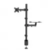 Manhattan Desk Mount for Monitors & Laptop Combo (Full Motion), For screens: 10-27 inch, Laptop up to 17 inch, Clamp Assembly, VESA compatibility: 75x75 and 100x100mm - check the dimensions of the four mounting holes on back of screen to ensure it fits, Max 8kg, Bracket