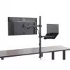 Manhattan Desk Mount for Monitors & Laptop Combo (Full Motion), For screens: 10-27 inch, Laptop up to 17 inch, Clamp Assembly, VESA compatibility: 75x75 and 100x100mm - check the dimensions of the four mounting holes on back of screen to ensure it fits, Max 8kg, Bracket