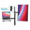 Manhattan Desk Mount for Monitors & Laptop Combo (Full Motion), For screens: 10-27 inch, Laptop up to 17 inch, Clamp Assembly, VESA compatibility: 75x75 and 100x100mm - check the dimensions of the four mounting holes on back of screen to ensure it fits, Max 8kg, Bracket