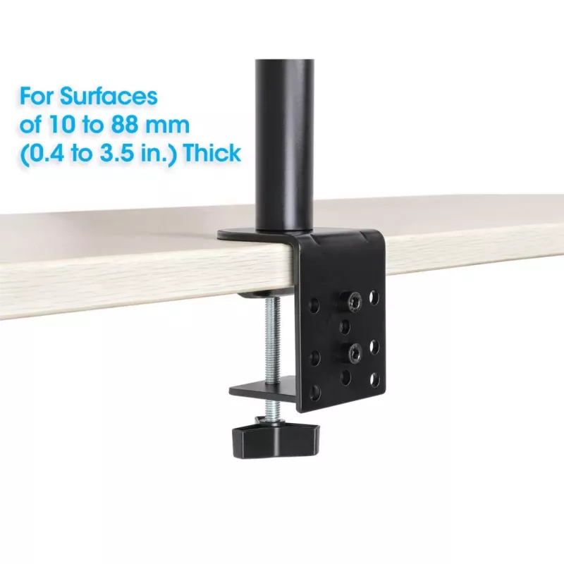 Manhattan Desk Mount for Monitors & Laptop Combo (Full Motion), For screens: 10-27 inch, Laptop up to 17 inch, Clamp Assembly, VESA compatibility: 75x75 and 100x100mm - check the dimensions of the four mounting holes on back of screen to ensure it fits, Max 8kg, Bracket