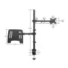 Manhattan Desk Mount for Monitors & Laptop Combo (Full Motion), For screens: 10-27 inch, Laptop up to 17 inch, Clamp Assembly, VESA compatibility: 75x75 and 100x100mm - check the dimensions of the four mounting holes on back of screen to ensure it fits, Max 8kg, Bracket