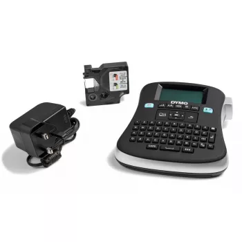 DYMO LabelManager 210D+ Handheld Label Maker Kit | QWERTY Keyboard | with 12mm Black on White D1 Labels & Carrying Case